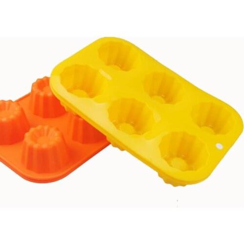 Silicone Jelly Pudding Cup Cake Mold Soap Mold 6-Flowers Flexible Mold Silicone Mould For Candy Chocolate