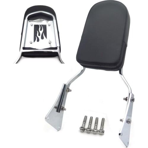 Aftermarket motorcycle parts Chrome Flame Backrest Sissy Bar With Leather Pad For 86-13 Kawasaki Vulcan 1500 Classic