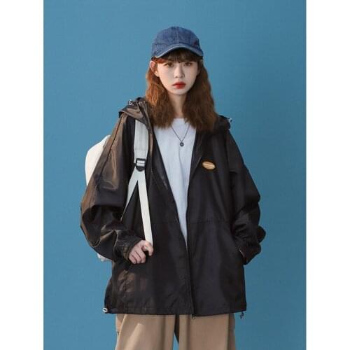 Women Jacket Solid Jacket Women Casual Loose Womens Clothing Patchwork Zipper Long Sleeve Hooded Jackets For Women 2021