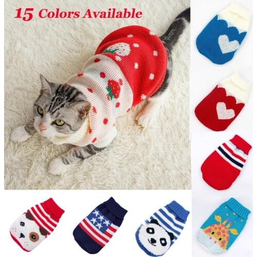 Winter Cartoon Cat Dog Clothes Warm Christmas Sweater For Small Dogs Cats Pet Clothing Coat Knitting Crochet Cloth Jersey Perro