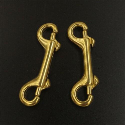 1pcs Solid brass Double End Snap Hook Bolt Trigger Clip Heavy Duty Luggage Pet Rope Leashes Clip High Strength