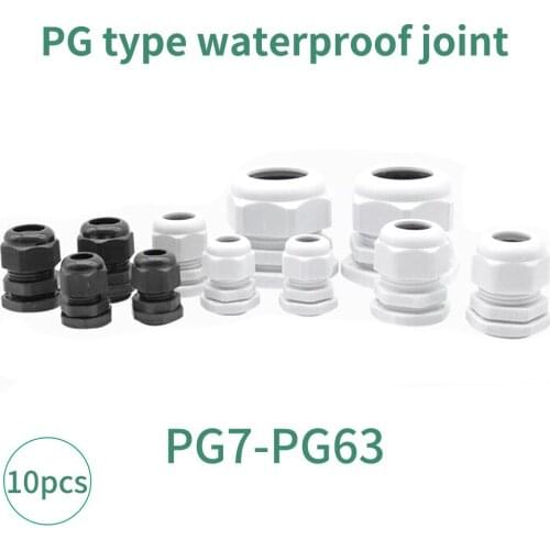 10pcs nylon plastic cable waterproof joint fixed cable threading glanthead PG7 / 9 / 11 / 13.5 complete specifications