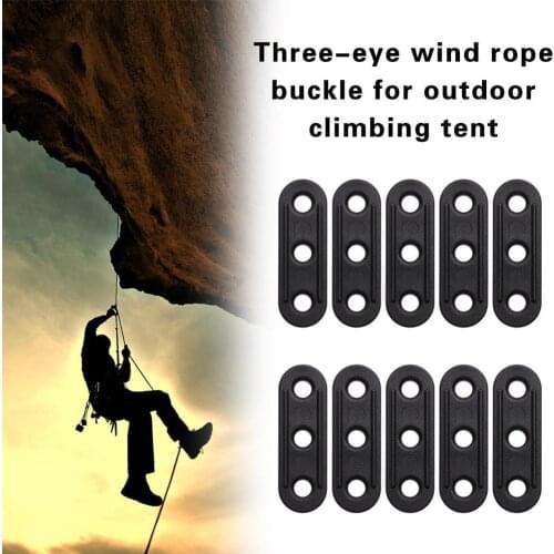 10 outdoor mountaineering tents three-eye wind rope rope buckle anti-slip sheet wind buckle plastic adjustment G7U3