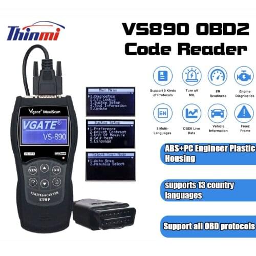 2021 MaxiScan VGATE VS890 OBD2 Code Reader Multi-Language Obd Car Diagnostic Tool for all cars