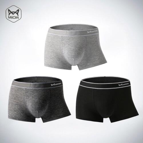3pcs Mens underwear modal boxer shorts mid-waist solid color graphene antibacterial boxer briefs 0 011