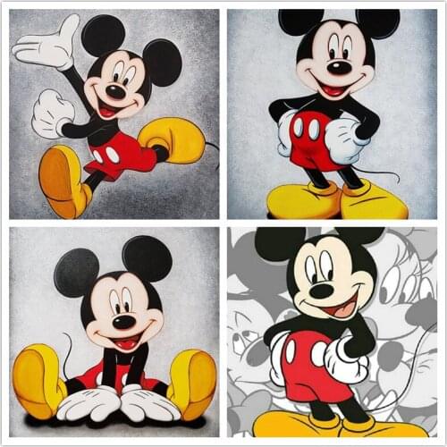 Disney 5D Diy Diamond Painting Embroidery Full Round Diamond Cartoon Mickey Minnie Exquisite Home Decoration