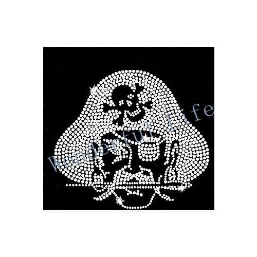 Free shipping PIRATE MASCOT IRON ON RHINESTONE TRANSFER