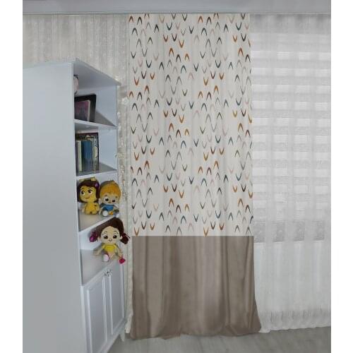 Beyaz krem rengi çocuk odası perdesi renkli çocuk perdesi