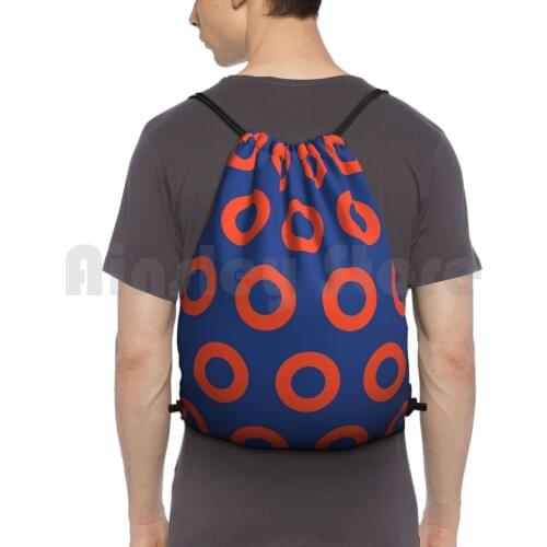 Jon Fishman-Phish Drummer Large Red Circle Print Backpack Drawstring Bag Riding Climbing Gym Bag Phish Jon Fishman Drummer