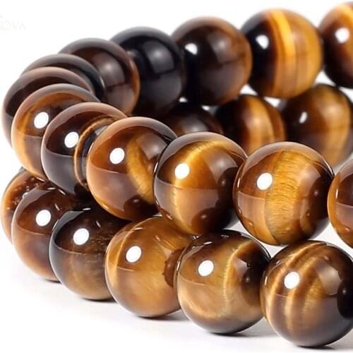 AAA+ Grade Wholesale Natural Tiger Eye Round Loose Stone Beads Agates For Jewelry Making Diy Bracelet 4/6/8/10/12 mm Strand 15"