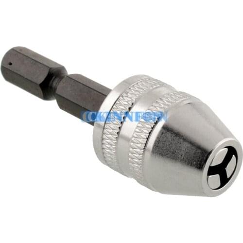 DHL 30PCS Quality 6mm 1/4" Keyless Drill Chuck Adapter Silver Brick Rotary Tools Drill