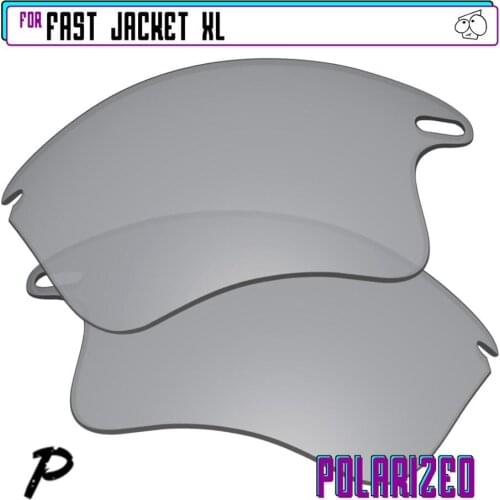 EZReplace Polarized Replacement Lenses for - Oakley Fast Jacket XL Sunglasses - Silver P