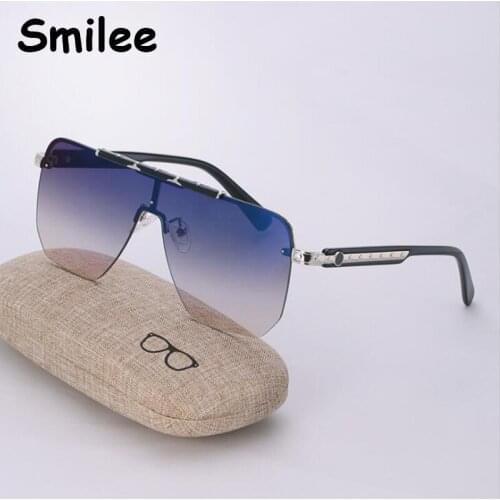 Fashion Unisex Square Sunglasses Rimless Luxury Designer Men Vintage Brown Eyewear Oversized Gradient Women Sun Glasses Oculos