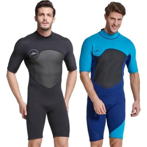 SBART 2MM Neoprene Wetsuit Men Keep Warm Swimming Scuba Diving Bathing Suit Short Sleeve Triathlon Wetsuit for Surf Snorkeling