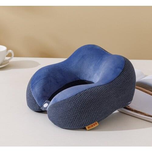 Solid Color Memory Foam Nap Pillow Soft Neck Supporter Portable Office Airplane Driving Cushion Health Care Sleeping Gadget