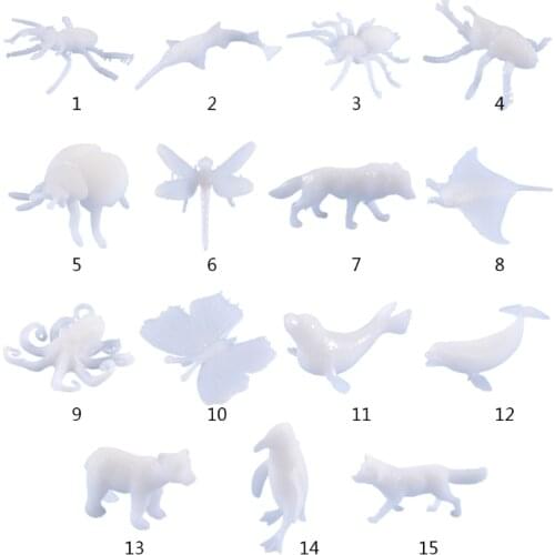 5 Pcs Resin Filler Handmade Plastic Small Epoxy 15 Assorted Animals Modeling DIY Craft Resin Filling Model for Jewelry Making