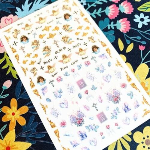 Newest MG-285-406-176 angel Empress rabbit 3d nail art sticker nail decal stamping export japan designs rhinestones decorations