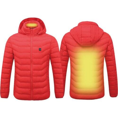 New Winter Outdoor Warm Heating Jackets Men Women Smart Thermostat Hooded Heated Clothing Mens Waterproof Skiing Hiking Jackets