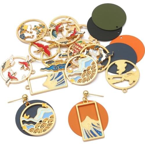 New Arrival 2pcs Fancy Enamel Charms Alloy Metal Vintage Pendants for Bracelet Earrings Necklace Jewelry Making DIY Accessories