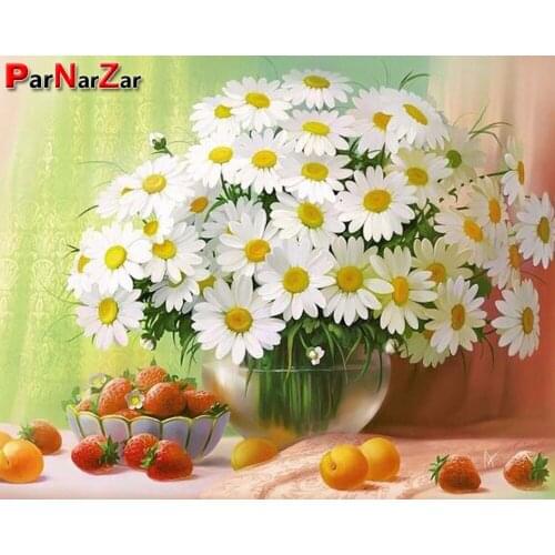 ParNarZar 5D DIY Diamond Painting Kits -White Flower - For Home Wall Decorations