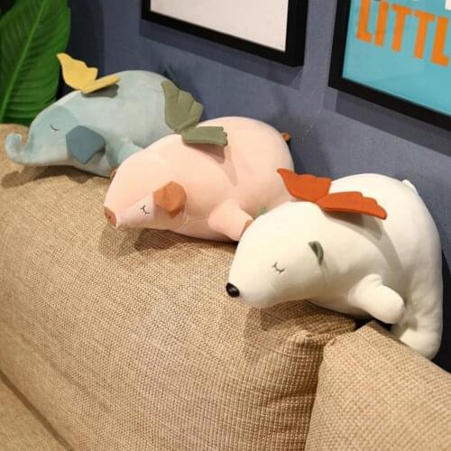 Plush Throw Cushion Small assistant Design Colorful Soft Pig Bear Elephant Cute Cushion for Bedroom
