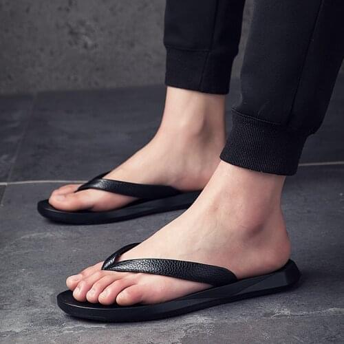 Hombre comfortable designer leather mens running bulk casual shower work sandals Flip-flops men flip beach rubber 45 man Casual