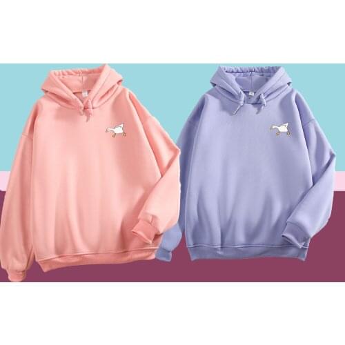 Kawaii Duck Hoodie Oversized Harajuku Sweatshirt Goth Aesthetic Spring Autumn Women Hip Hop Kpop Clothes Best Friends Ulzzang