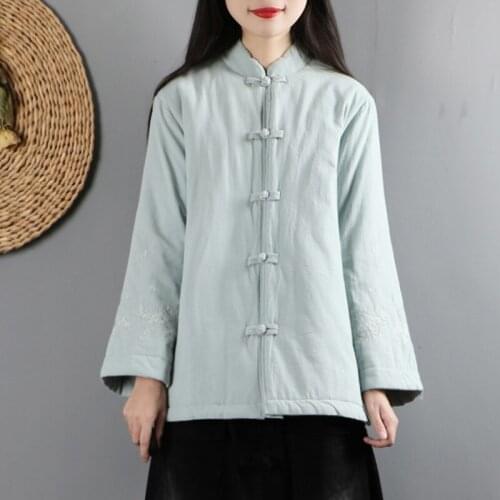 Traditional Chinese New Year Clothes For Women Winter Padded Coats Vintage Loose Oversized Parkas Shanghai Tang Clothes TA1851