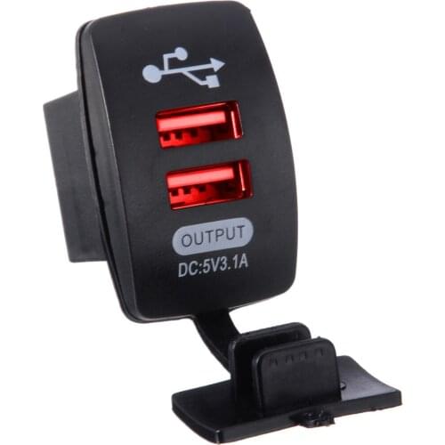 Universal LED Dual Port 2 USB 3.1A Car Motorcycle Charger Socket Adapter Socket Charger For phone LED Display Meter Voltmeter