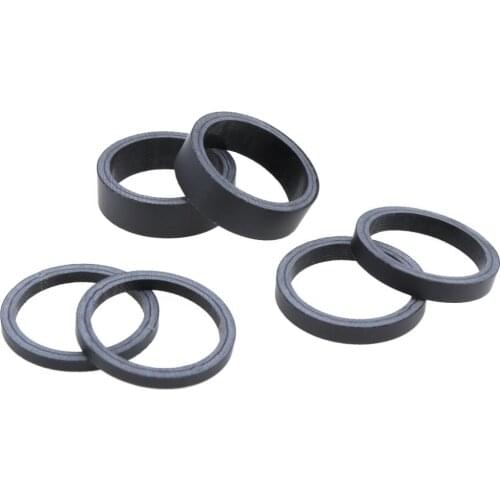 6pcs/set 1 1/8" UD Matte High Strength Full Carbon Fibre Bike Fork Headset Spacer 3mm 5mm 10mm for Road / Mountain Bicycles