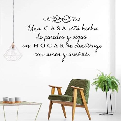 Vinyl Wall Stickers Spanish Quote Una Casa Wall Decals Removable Wall Art Home Decor For Living Room House Decoration WL716