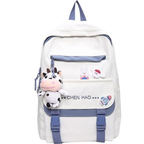 Women Large Capacity School Bags New Nylon Casual Backpack Fashion Girls Multifunction Backpack Simple Cute Student Bookbag Sac