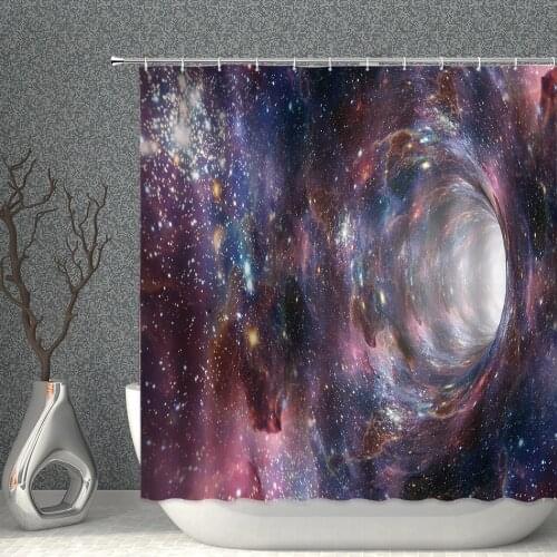 Starry Sky Shower Curtain Mysterious And Colorful Stars Twinkling Waterproof Polyester Fabric Bath With Hooks Decor 3D Printing