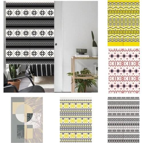 Geometric Fabric Curtain Bedroom Geomantic Door Curtain Bathroom Half Panel Curtain Partition Blackout Curtain Home Decoration