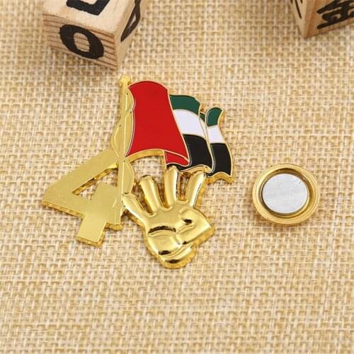 Factory Custom Gold UAE Souvenir Pins with Magnets