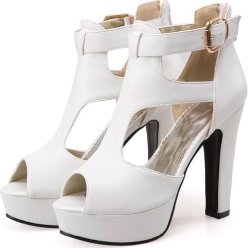 2017 Ladies Shoes Gladiator Sandals Women Big Size 48 49 50 Sandals Ladies Lady Party Wedding Shoes High Heel Women Pumps 3111