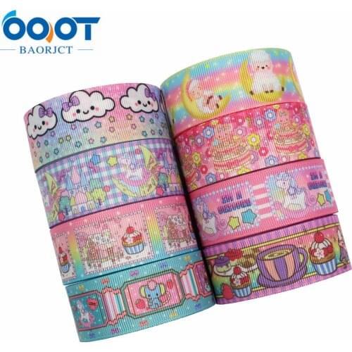 1'' 5yards Cartoon printing Grosgrain Ribbons DIY Handmade Child Bow Wedding Decoration Gift Wrap Material,L-20716-687