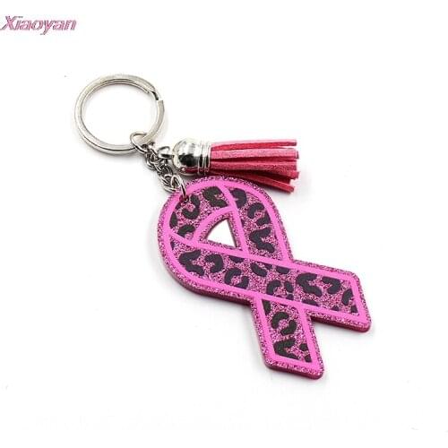 1piece) KC045-Acrylic Aids logo Keychain, Women Gift Battery Glitter Acrylic Keychain