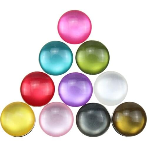 10pcs/lot Random Mixed Color Alloy Opal 18mm Snaps Buttons Fit Snap Bracelets DIY Fashion Snap Jewelry Findings