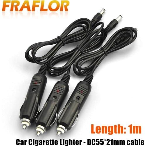 100Pcs/Lot 1M 12V/24V Cigarette Lighter All-Copper Car Cigarette Lighter Line Cable With LED Light Indicator