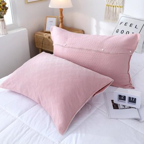2pcs Thickened three-layer gauze pillowcases a pair of sleep cotton pillow case bed couple cotton pillow cover