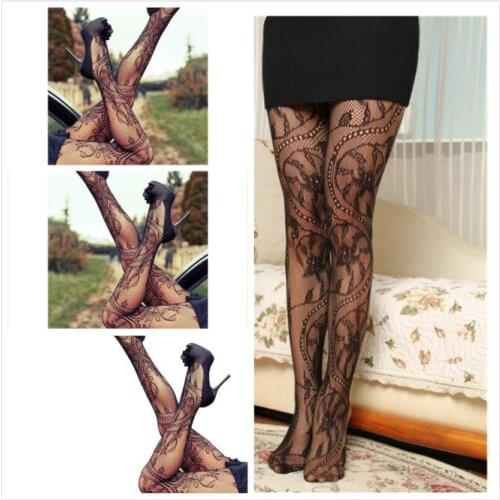 2020 Fashion Women Sexy Hot Lace Jacquard Lingerie Top Thigh-Highs Stockings Fishnet Tights Thin Pantyhose Lace Floral Hosiery