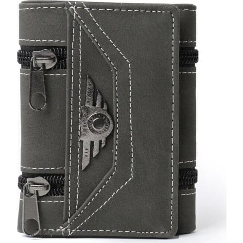 2021 Quality Thin Free Shipping Money Clip Card Organizer Man Fashion Rivets Wallets Vintage Pu Leather Purse for Men Concise