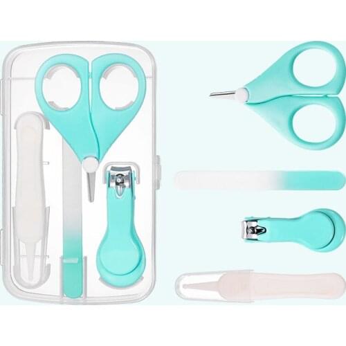4Pcs/Set Baby Nail Care Scissors Gorgeous Sets Safety Nail Cutter Nail Scissors Suit Newborn Baby Cleaning Toils Nail Care