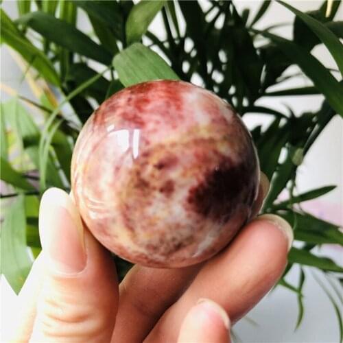 4cm Natural red pattern ballstone quartz crystal ball beautiful Red patterned stone balls