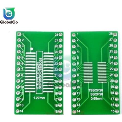 5pcs/Lot SSOP28 SOP28 TSSOP28 to DIP28 Adapter Converter PCB Board 0.65/1.27mm