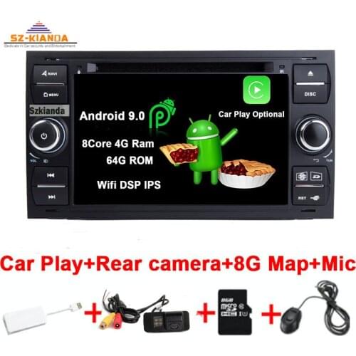 Android 9.0 Car DVD GPS Car Player For Ford Mondeo Focus Transit C-MAX S-MAX Fiesta WIFI Bluetooth auto radio gps navigation