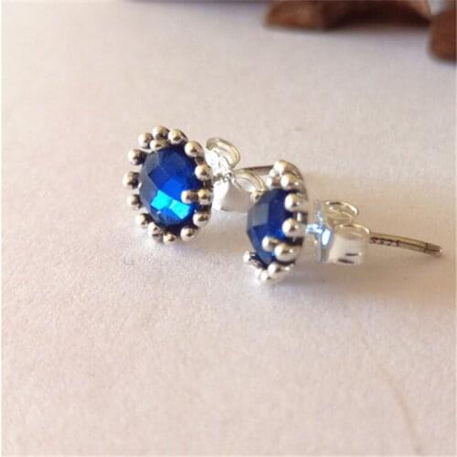 S925 sterling silver inlaid blue sand Earrings
