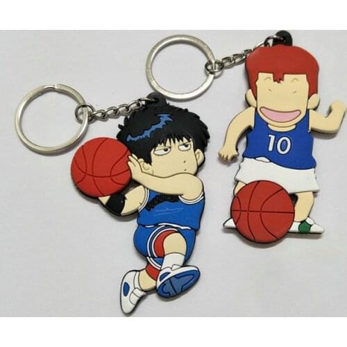 1 Pcs Cartoon Japan Anime Slam Dunk PVC Keychains Figure Kaede Rukawa Hanamichi Sakuragi Pendant Keyrings Figure Toys Gift
