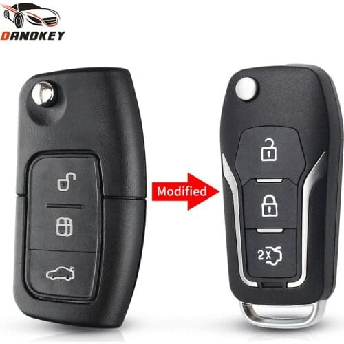 Dandkey 3 Buttons Modified Flip Remote Car Key Shell For Ford Mondeo Focus Fiesta C Max S Max Galaxy 2 3 mondeo Fiesta Fob Case